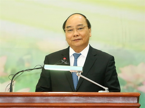 Thủ tướng Nguyễn Xuân Phúc phát biểu chỉ đạo hội nghị. Ảnh:Thống Nhất-TTXVN