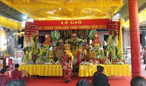 Lễ giỗ Quốc công Tiết chế Hưng Đạo Đại Vương Trần Quốc Tuấn và khai mạc Lễ hội đền Trần Thương năm 2019. Ảnh: Thanh Tuấn - TTXVN