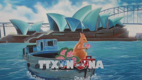 "Làng bích hoạ hữu nghị Việt Nam-Australia". Ảnh: Chương Đài - TTXVN "Làng bích hoạ hữu nghị Việt Nam-Australia". Ảnh: Chương Đài - TTXVN