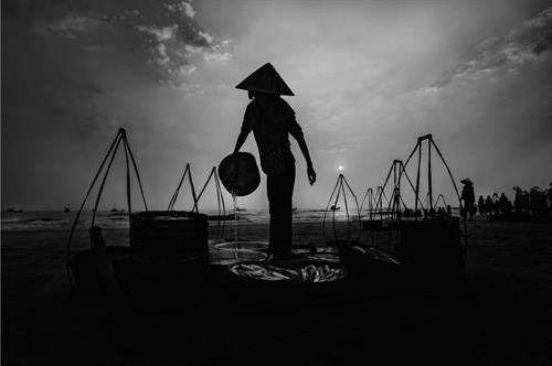 Đội nón lá trên đường về Lấy nón lá làm quạt Đội nón lá trên đường ra đồng Gánh hàng hoa Nón theo mẹ ra đồng Đội nón đi chợ Trên biển Đội nón lá cào don Nón lá trên đầu trong những mưu sinh thường nhật