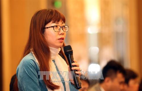 Bà Vũ Phương Ly, Chuyên gia Chương trình UN Women (Cơ quan Liên hợp quốc về bình đẳng giới và trao quyền cho phụ nữ) phát biểu tại Hội thảo. Ảnh: Anh Tuấn – TTXVN