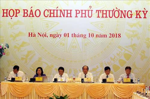 Bộ trưởng, Chủ nhiệm Văn phòng Chính phủ Mai Tiến Dũng( thứ ba bên phải sang) chủ trì họp báo. Ảnh: Nguyễn Dân –TTXVN Bộ trưởng, Chủ nhiệm Văn phòng Chính phủ Mai Tiến Dũng( thứ ba bên phải sang) chủ trì họp báo. Ảnh: Nguyễn Dân –TTXVN