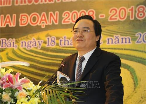 Bộ trưởng Bộ Giáo dục và Đào tạo Phùng Xuân Nhạ phát biểu tại Hội nghị. Ảnh: Tuấn Anh-TTXVN Bộ trưởng Bộ Giáo dục và Đào tạo Phùng Xuân Nhạ phát biểu tại Hội nghị. Ảnh: Tuấn Anh-TTXVN