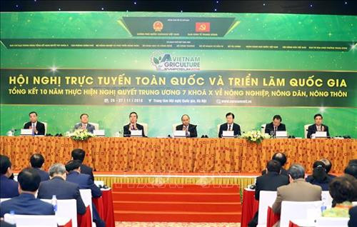 Hội nghị trực tuyến toàn quốc tổng kết 10 năm thực hiện Nghị quyết Trung ương 7 (Khoá X) về nông nghiệp, nông dân, nông thôn. Ảnh: Thống Nhất – TTXVN Hội nghị trực tuyến toàn quốc tổng kết 10 năm thực hiện Nghị quyết Trung ương 7 (Khoá X) về nông nghiệp, nông dân, nông thôn. Ảnh: Thống Nhất – TTXVN