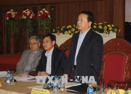 Đồng chí Trần Hồng Hà, Bộ trưởng Bộ Tài nguyên và Môi trường phát biểu tại Hội nghị. Ảnh: Hoài Nam – TTXVN. Đồng chí Trần Hồng Hà, Bộ trưởng Bộ Tài nguyên và Môi trường phát biểu tại Hội nghị. Ảnh: Hoài Nam – TTXVN.