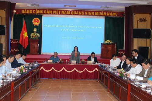 Phó Bí thư Thường trực Thành ủy Hà Nội Ngô Thị Thanh Hằng phát biểu kết luận buổi làm việc.