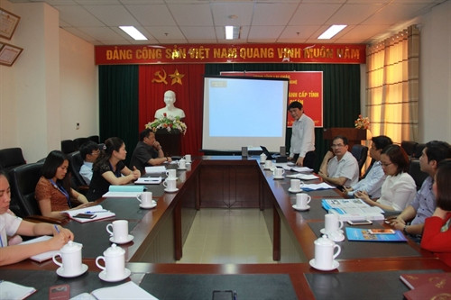 Đoàn công tác làm việc với Sở KH&CN tỉnh Lào Cai. Ảnh: Cục Năng lượng nguyên tử