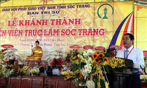 Đại tướng Phạm Văn Trà, người khởi xướng kêu gọi Phật tử nhà hảo tâm đóng góp xây dựng Thiền viện Trúc Lâm Sóc Trăng phát biểu tại lễ Khánh thành. Ảnh: Trung Hiếu – TTXVN Lãnh đạo Ủy Ban Nhân dân tỉnh Sóc Trăng phát biểu tại buổi lễ. Ảnh: Trung Hiếu – TTXVN Đại tướng Phạm Văn Trà, người khởi xướng kêu gọi Phật tử nhà hảo tâm đóng góp xây dựng Thiền viện Trúc Lâm Sóc Trăng phát biểu tại lễ Khánh thành. Ảnh: Trung Hiếu – TTXVN Lãnh đạo Ủy Ban Nhân dân tỉnh Sóc Trăng phát biểu tại buổi lễ. Ảnh: Trung Hiếu – TTXVN