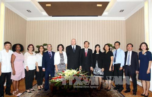 Ngày 4/10/2017, tại Thành phố Hồ Chí Minh, Phó Chủ tịch Thường trực UBND Thành phố Hồ Chí Minh Lê Thanh Liêm tiếp Bộ trưởng Bộ ngoại thương và Đầu tư Cuba Rodrigo Diaz đang có chuyến thăm và làm việc tại Việt Nam. Ảnh: Thanh Vũ-TTXVN