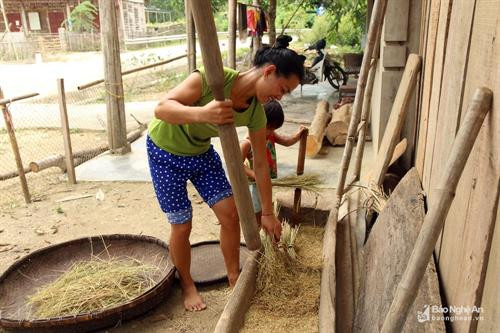 Cận cảnh những chiếc cối giã gạo truyền thống của đồng bào miền Tây xứ Nghệ ảnh 6