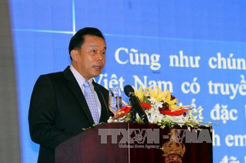 Ông Bounseng Pathammavong, Phó Bí thư Tỉnh ủy, Phó Tỉnh trưởng tỉnh Bolykhamsay phát biểu tại hội nghị. Ảnh: Thanh Vũ – TTXVN