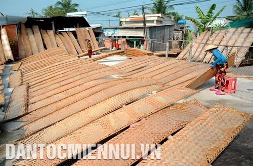 Làng nghề bánh tráng Thuận Hưng thuộc quận Thốt Nốt, (thành phố Cần Thơ) vào những ngày đầu xuân. Ảnh: An Hiếu