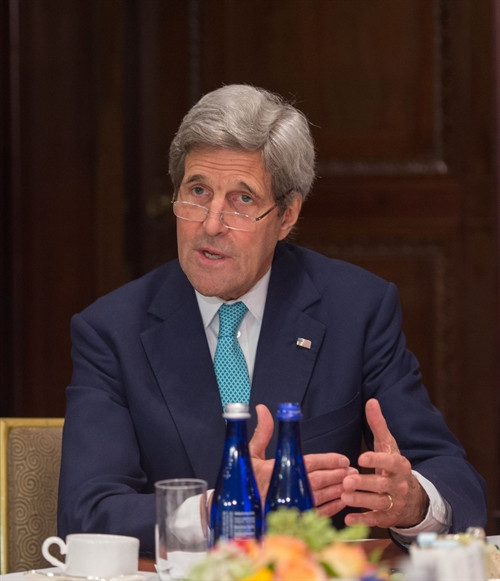 Trong ảnh (tư liệu): Ngoại trưởng Mỹ John Kerry tại New York (Mỹ) ngày 22/4. AFP/ TTXVN