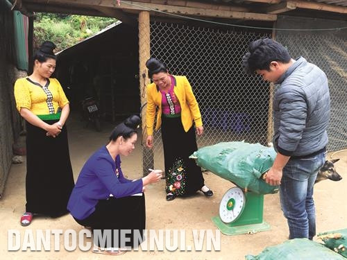 Sau khi tham gia các lớp học xóa mù chữ, chị em đã biết tính toán, ghi chép trong các hoạt động trao đổi hàng hóa. Ảnh: Hữu Quyết