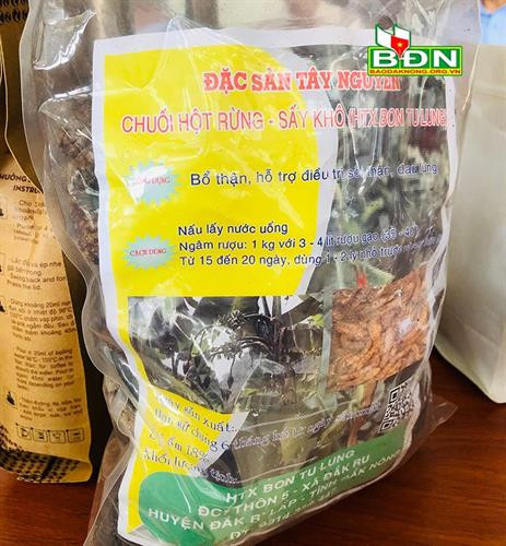 Chuối rừng được người dân xã Đắk Ru, huyện Đắk R'lấp (Đắk Nông) chế biến thành đặc sản, sản phẩm hàng hóa Chuối rừng được người dân xã Đắk Ru, huyện Đắk R'lấp (Đắk Nông) chế biến thành đặc sản, sản phẩm hàng hóa