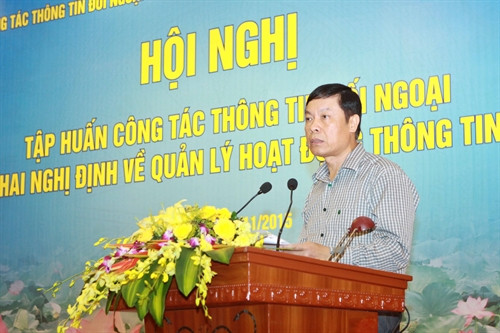 Phó trưởng Ban Tuyên giáo Trung ương Phạm Văn Linh, Phó trưởng Ban thường trực Ban chỉ đạo Trung ương về công tác thông tin đối ngoại phát biểu khai mạc Hội nghị. Ảnh: Minh Quyết – TTXVN Phó trưởng Ban Tuyên giáo Trung ương Phạm Văn Linh, Phó trưởng Ban thường trực Ban chỉ đạo Trung ương về công tác thông tin đối ngoại phát biểu khai mạc Hội nghị. Ảnh: Minh Quyết – TTXVN