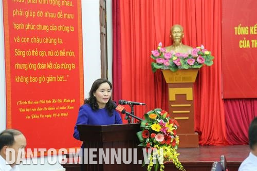 Bà Trịnh Thị Thủy, Thứ trưởng Bộ Văn hóa, Thể thao và Du lịch phát biểu tại Hội nghị. Ảnh: Nam Sương