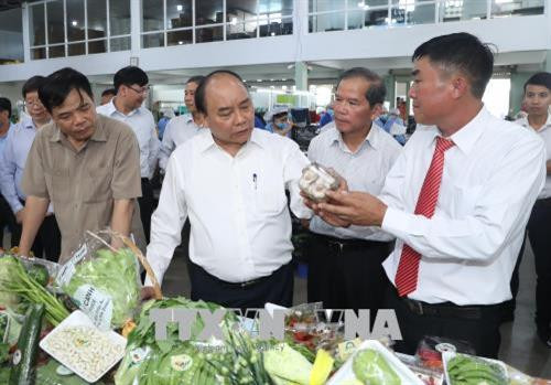 Thủ tướng Nguyễn Xuân Phúc thăm Công ty TNHH Sản xuất – Thương mại nông sản Phong Thuý. Ảnh: Thống Nhất – TTXVN Thủ tướng Nguyễn Xuân Phúc thăm Công ty TNHH Sản xuất – Thương mại nông sản Phong Thuý. Ảnh: Thống Nhất – TTXVN