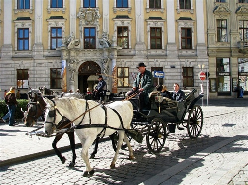 Những cổ xe song mã ở Vienna hiện ra như trong truyện cổ tích. Những cổ xe song mã ở Vienna hiện ra như trong truyện cổ tích.