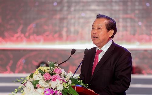 Phó Thủ tướng Thường trực Trương Hòa Bình phát biểu tại buổi lễ. Ảnh: Trung Nguyên - TTXVN Phó Thủ tướng Thường trực Trương Hòa Bình phát biểu tại buổi lễ. Ảnh: Trung Nguyên - TTXVN