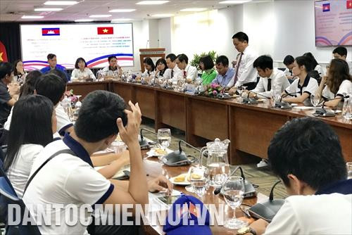 Quang cảnh Ngày hội giao lưu các nhà báo trẻ, thanh niên, sinh viên các tỉnh biên giới Việt Nam - Campuchia 2019 tại Trung tâm Báo chí TP.HCM