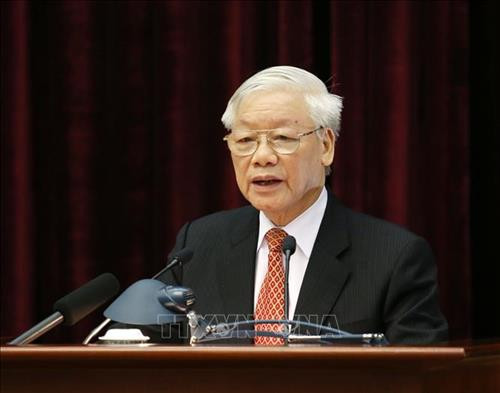 Tổng Bí thư, Chủ tịch nước Nguyễn Phú Trọng phát biểu bế mạc hội nghị. Ảnh: Phương Hoa - TTXVN Tổng Bí thư, Chủ tịch nước Nguyễn Phú Trọng phát biểu bế mạc hội nghị. Ảnh: Phương Hoa - TTXVN