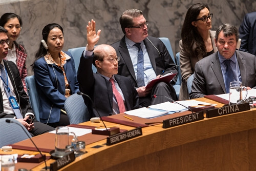 Hội đồng Bảo an Liên hợp quốc ngày nhóm họp để thảo luận về một dự thảo t tăng cường trừng phạt Triều Tiên. THX/ TTXVN