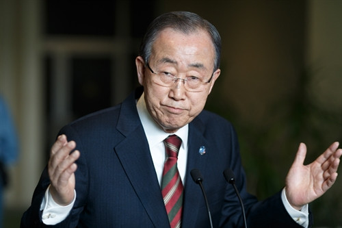 Tổng Thư ký LHQ Ban Ki-moon lên án vụ phóng tên lửa của Triều Tiên vi phạm Nghị quyết của Hội đồng Bảo an LHQ. THX/ TTXVN