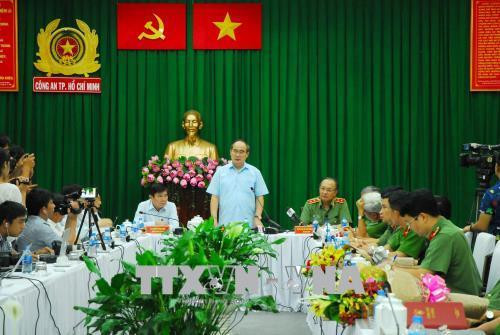 Bí thư Thành ủy Nguyễn Thiện Nhân phát biểu tại buổi làm việc với Công an Thành phố Hồ Chí Minh. Ảnh: Thành Chung – TTXVN Bí thư Thành ủy Nguyễn Thiện Nhân phát biểu tại buổi làm việc với Công an Thành phố Hồ Chí Minh. Ảnh: Thành Chung – TTXVN