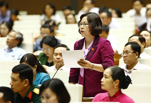 Đại biểu Quốc hội tỉnh Quảng Ninh Ngô Thị Minh chất vấn thành viên Chính phủ. Ảnh: An Đăng - TTXVN Đại biểu Quốc hội tỉnh Quảng Ninh Ngô Thị Minh chất vấn thành viên Chính phủ. Ảnh: An Đăng - TTXVN