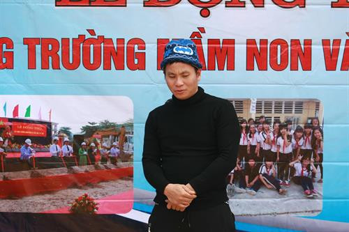 Ông Đỗ Văn Quý, Chủ tịch CLB Tình hữu nghị Việt-Úc, phát biểu trong lễ khởi công