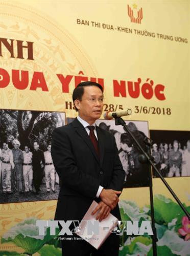 Đồng chí Nguyễn Đức Lợi, Ủy viên Trung ương Đảng, Tổng Giám đốc Thông tấn xã Việt Nam phát biểu khai mạc triển lãm. Ảnh: TTXVN Đồng chí Nguyễn Đức Lợi, Ủy viên Trung ương Đảng, Tổng Giám đốc Thông tấn xã Việt Nam phát biểu khai mạc triển lãm. Ảnh: TTXVN