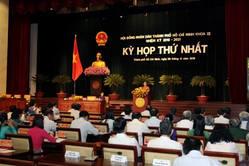 Quang cảnh kỳ họp thứ nhất HĐND Thành phố Hồ Chí Minh khóa IX, nhiệm kỳ 2016 – 2021. Ảnh: TTXVN