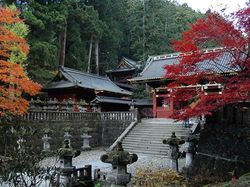 Nói đến Nikko, người hiểu lịch sử Nhật Bản liền nghĩ ngay đến Nikko Toshogu, một đền đài nguy nga nhất của xứ Phù Tang được UNESCO công nhận là di sản văn hoá thế giới vào năm 1999. Đường vào đền Nikko Toshogu vắt ngang con sông Daiya, với cây cầu Thần gỗ cong (Shin kyo) sơn son đẹp mắt, giống như cầu Thê Húc ở Hồ Gươm, Hà Nội. Đây là một trong 3 cây cầu đẹp nhất Nhật Bản. Nikko được ví như viên đá quý, bởi vẻ đẹp tự nhiên và vẻ đẹp kiến trúc Nhật Bản. Kiến trúc điện thờ vô cùng sắc sảo. Các nhà sử học ước lượng rằng để hoàn tất kiến trúc đền thờ Toshogu tốn khoảng 40 tỷ yen vào thời điểm ngày nay (8.547 tỷ đồng). Đền chùa Nikko là tên gọi chung của quần thể đền, chùa cổ nổi tiếng ở thành phố Nikko, tỉnh Tochigi. Dân địa phương thường gọi quần thể này là "hai đền một chùa", bởi quần thể gồm hai đền thờ Thần đạo Nikko Tosho-gu (đền Futarasan) và một ngôi chùa Phật giáo là chùa Rinno. 5 kiến trúc của đền Nikko Toshogu đã được Nhật Bản xếp vào hàng quốc bảo, và ba kiến trúc khác là tài sản văn hóa trọng yếu. Lăng mộ đền thờ của tướng quân Tokugawa được thiết kế tạo ra được một không gian rất trang nghiêm. Lối vào cổng chính rộng rãi, đường trải đá nhỏ màu xám, những rặng thông cao vút tạo ra một không gian uy nghi, thanh tịnh. Đại lộ những cây tuyết tùng được trồng xếp hàng dài ngay ngắn nằm ở hai bên vệ đường, được gọi là Sugi. Sau khi tướng quân Tokugawa Ieyasu chết năm 1616, Masatsuna Matsudaira đã xây dựng đền Nikko Toshogu, và ông bắt đầu trồng cây tuyết tùng Nhật Bản dọc theo con đường chính dẫn đến Nikko. Người ta ước tính có khoảng 200.000 cây tuyết tùng được trồng trong dịp này. Số lượng cây giảm đi rất nhiều và hiện nay chỉ còn 13.000 cây. Ðông Chiêu Cung - Toshogu - là tên gọi của đền thờ tướng quân Shogun Tokugawa Ieyasu - Ðức Xuyên Gia khang. Ông mất vào năm 1616 và con trai ông đã chọn Nikko làm nơi xây dựng đền thờ. Hơn 4 triệu người thợ làm trong trong 1 năm rưỡi để hoàn thiện cụm đền thờ có kiến trúc vô cùng sắc sảo này. Tổ hợp kiến trúc là điểm tuyệt vời trong số các tuyệt tác kiến trúc Nhật Bản thể hiện lối trang trí sang trọng và tinh tế. Kiến trúc đền thờ Toshogu để lại cho người sau cả một kho tàng về triết lý nhân sinh. Các hình ảnh khỉ đã được nhân cách hóa mô tả về đời sống con người. Một trong số đó có bức đặc biệt nhất khắc 3 chú khỉ, có tên từng chú khỉ là Kikazaru (bịt tai), Mizaru (bịt mắt) và Iwazaru (bịt miệng). Ba chú khỉ với vẻ mặt ngộ nghĩnh là hình tượng người Nhật Bản biểu đạt triết lý nhà Phật dạy rằng không nghe điều bậy, không nhìn điều bậy, không nói điều bậy. Bức khắc này của nghệ nhân Hidari Jingoro nổi tiếng từ thế kỉ 17. Hiện đền cũng là nơi những gia đình quyền quý tổ chức lễ thành hôn. Hàng năm đền thờ tướng quân Tokugawa - nơi được mệnh danh là ”Di Hòa Viên” của Nhật Bản, thu hút hàng trăm ngàn lượt khách du lịch.