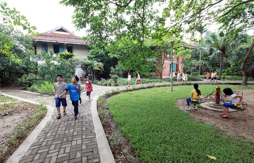 Một góc Làng trẻ em SOS Hà Nội.