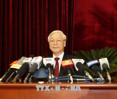 Tổng Bí thư Nguyễn Phú Trọng phát biểu bế mạc Hội nghị. Ảnh: Trí Dũng –TTXVN. Tổng Bí thư Nguyễn Phú Trọng phát biểu bế mạc Hội nghị. Ảnh: Trí Dũng –TTXVN.