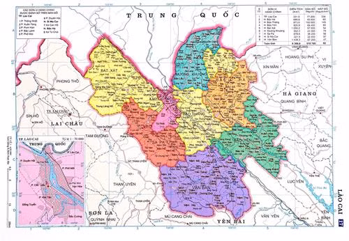 Bản đồ hành chính tỉnh Lào Cai. Nguồn: laocai.gov.vn