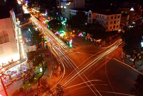 Một góc thành phố Cần Thơ về đêm.