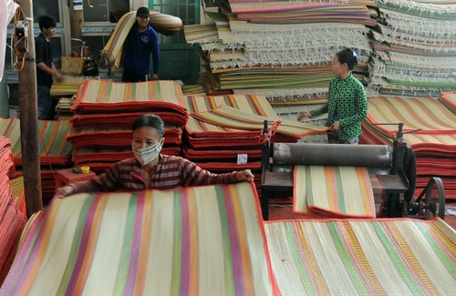 Sản xuất chiếu tại cơ sở Thanh Bình, ấp An Khương, xã Định Yên, tỉnh Đồng Tháp.