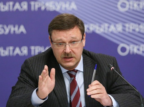 Trong ảnh (tư liệu): Chủ tịch Ủy ban Đối ngoại Hội đồng Liên bang Nga Konstantin Kosachev tại cuộc họp Duma Quốc gia Nga ngày 3/6/2014. RIA Novosti/ AFP/TTXVN