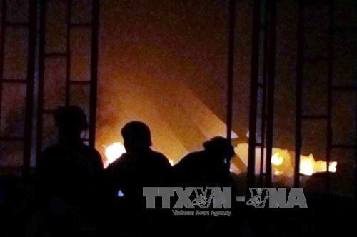 Hiện trường vụ cháy. Ảnh: TTXVN phát