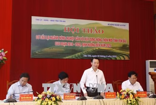 Chủ tịch UBND tỉnh Yên Bái Đỗ Đức Duy phát biểu tại Hội thảo. Ảnh: Việt Dũng - TTXVN