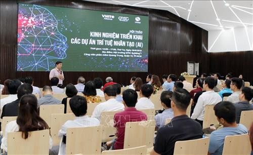 Quang cảnh Hội thảo “Kinh nghiệm triển khai các dự án trí tuệ nhân tạo (AI)”. Ảnh: Tiến Lực – TTXVN Quang cảnh Hội thảo “Kinh nghiệm triển khai các dự án trí tuệ nhân tạo (AI)”. Ảnh: Tiến Lực – TTXVN