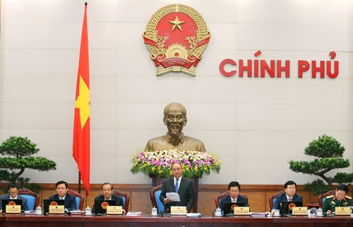 Sáng 1/8/2016, tại Trụ sở Chính phủ, Thủ tướng Nguyễn Xuân Phúc chủ trì Phiên họp Chính phủ thường kỳ tháng 7 năm 2016. Trong ảnh: Thủ tướng Nguyễn Xuân Phúc phát biểu khai mạc phiên họp. Ảnh: Thống Nhất-TTXVN