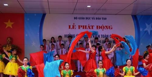 Bộ GD&ĐT tổ chức Lễ phát động “Chấm dứt bạo lực thân thể trẻ trong gia đình và trường học”. Nguồn ảnh: baochinhphu.vn