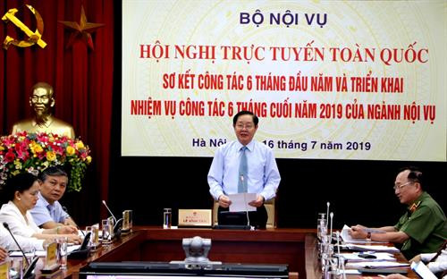 Bộ trưởng Lê Vĩnh Tân phát biểu khai mạc Hội nghị. Ảnh: moha.gov.vn