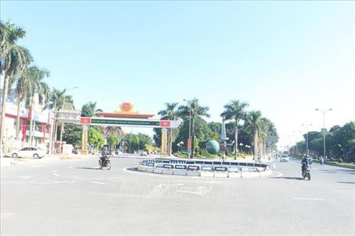 Một góc thành phố Phủ Lý - trung tâm của hai trục phát triển du lịch tỉnh Hà Nam. Ảnh: Đại Nghĩa - TTXVN