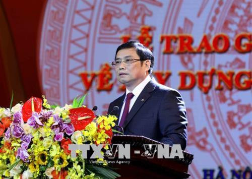 Đồng chí Phạm Minh Chính, Ủy viên Bộ Chính trị, Trưởng Ban Tổ chức Trung ương, Trưởng Ban tổ chức giải thưởng phát biểu khai mạc. Ảnh: Phương Hoa - TTXVN Đồng chí Phạm Minh Chính, Ủy viên Bộ Chính trị, Trưởng Ban Tổ chức Trung ương, Trưởng Ban tổ chức giải thưởng phát biểu khai mạc. Ảnh: Phương Hoa - TTXVN