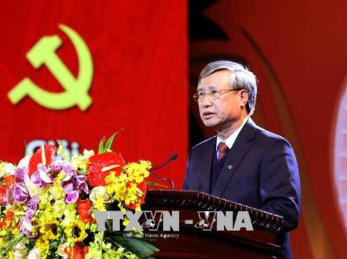 Đồng chí Trần Quốc Vượng, Ủy viên Bộ Chính trị, Thành viên Thường trực Ban Bí thư, Chủ nhiệm Ủy ban Kiểm tra Trung ương phát biểu tại buổi lễ. Ảnh: Phương Hoa – TTXVN Đồng chí Trần Quốc Vượng, Ủy viên Bộ Chính trị, Thành viên Thường trực Ban Bí thư, Chủ nhiệm Ủy ban Kiểm tra Trung ương phát biểu tại buổi lễ. Ảnh: Phương Hoa – TTXVN