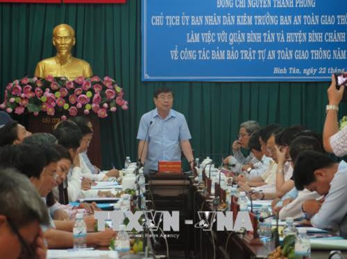 Ông Nguyễn Thành Phong phát biểu tại buổi làm việc. Ảnh: Hoàng Hải-TTXVN Ông Nguyễn Thành Phong phát biểu tại buổi làm việc. Ảnh: Hoàng Hải-TTXVN
